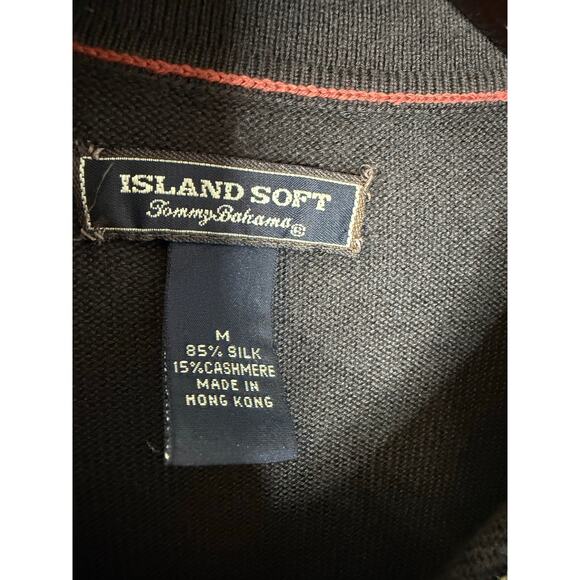 Tommy Bahama Silk Cashmere Polo Sweater Long Sleeve Brown Sz M Preppy - Picture 6 of 8